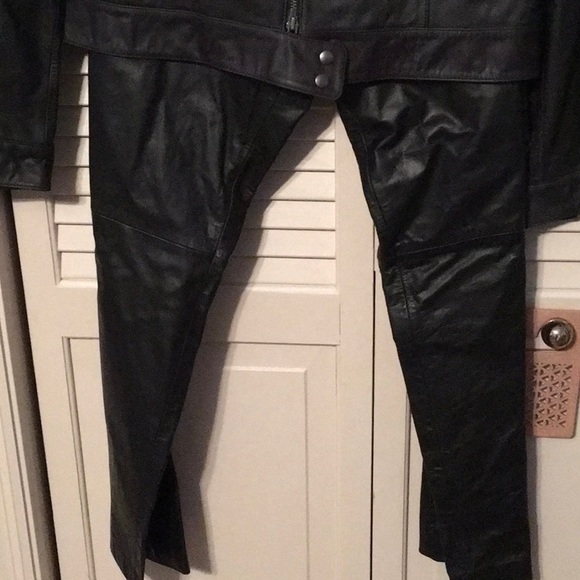 EUC,Nine West,Size 16,Black Leather,Size14pants.Both pieces.Leather,BomberJacket - Picture 7 of 7
